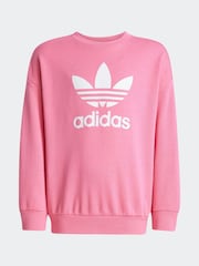 adidas Originals Pink Loose Sweatshirt and Jogger Set Flared Little Kids - Image 2 of 3