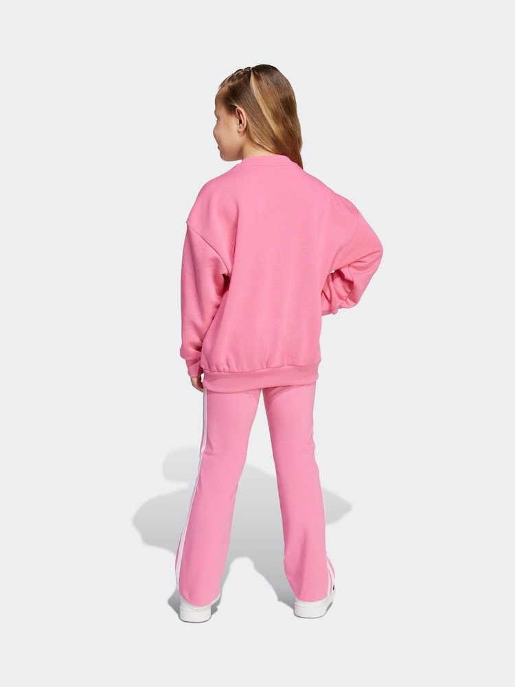 adidas Originals Pink Loose Little Kids Sweatshirt and Flared Leggings Set - Image 2 of 8 adidas Originals Pink Loose Little Kids Sweatshirt and Flared Leggings Set - Image 2 of 8