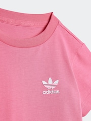 adidas Originals Pink Infant Kids T-Shirt and Cycling Shorts Set - Image 6 of 7