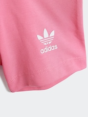 adidas Originals Pink Infant Kids T-Shirt and Cycling Shorts Set - Image 7 of 7