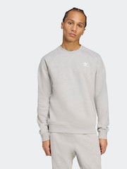 adidas Originals Grey Trefoil Essentials Crew Sweatshirt - Image 1 of 6