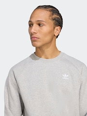 adidas Originals Grey Trefoil Essentials Crew Sweatshirt - Image 4 of 6