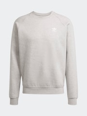 adidas Originals Grey Trefoil Essentials Crew Sweatshirt - Image 6 of 6