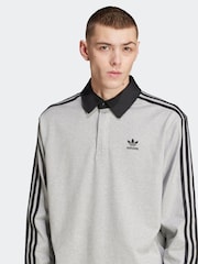 Cinza - Camisa Polo Rugby Adidas Original Adicolor - Imagem 9 de 11