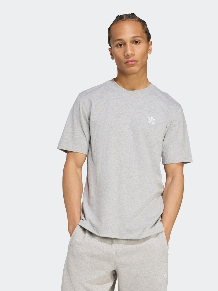 adidas Originals Grey Trefoil Essentials T-Shirt - Image 1 of 6