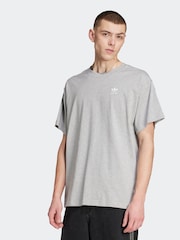 adidas Originals Grey Oversized Trefoil Essentials T-Shirt - Image 1 of 6