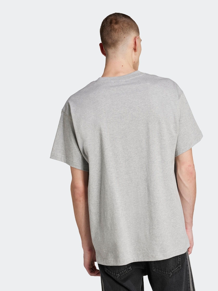 adidas Originals Grey Oversized Trefoil Essentials T-Shirt - Image 2 of 6