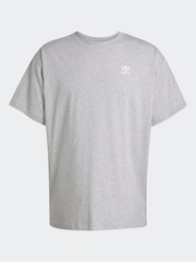adidas Originals Grey Oversized Trefoil Essentials T-Shirt - Image 6 of 6