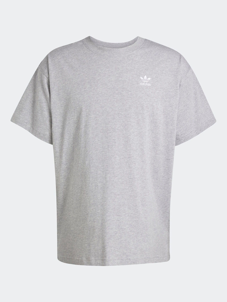 adidas Originals Grey Oversized Trefoil Essentials T-Shirt - Image 6 of 6