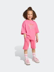 adidas originals Pink Trefoil T-Shirt and Shorts Set Little Kids - Image 1 of 8