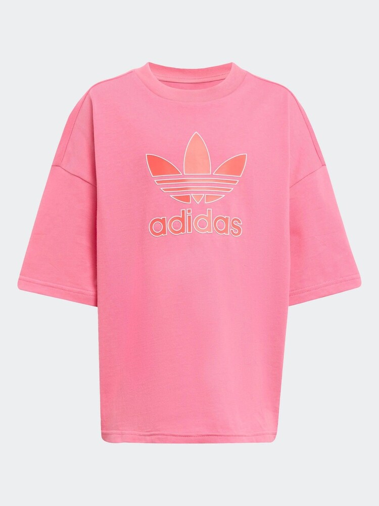 adidas originals Pink Trefoil T-Shirt and Shorts Set Little Kids - Image 8 of 8