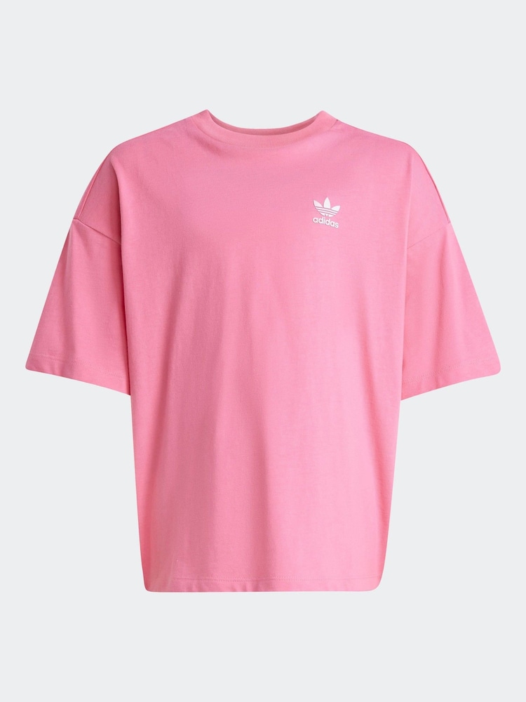 adidas Originals Pink Little Kids T-Shirt and Cycling Shorts Set - Image 2 of 8 adidas Originals Pink Little Kids T-Shirt and Cycling Shorts Set - Image 2 of 8