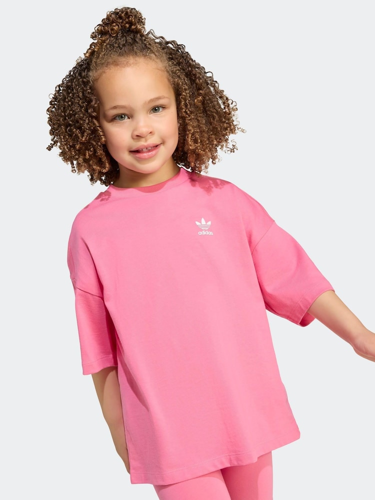 adidas Originals Pink Little Kids T-Shirt and Cycling Shorts Set - Image 8 of 8 adidas Originals Pink Little Kids T-Shirt and Cycling Shorts Set - Image 8 of 8