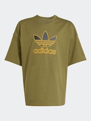 adidas Originals Green Oversize Trefoil T-Shirt - Image 6 of 6