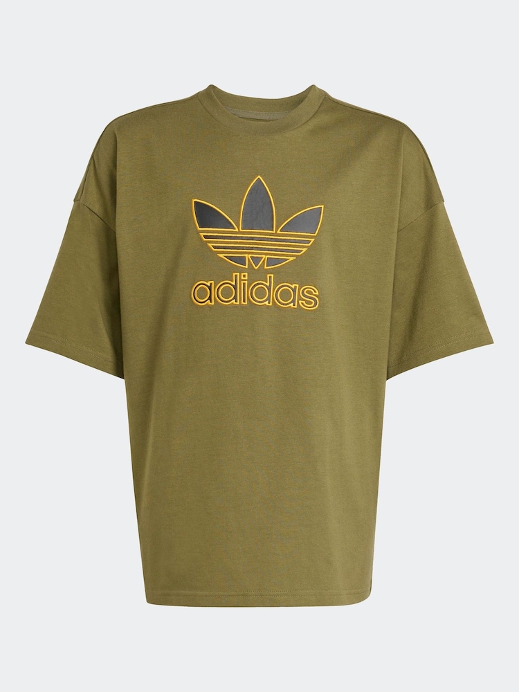adidas Originals Green Oversize Trefoil T-Shirt - Image 6 of 6