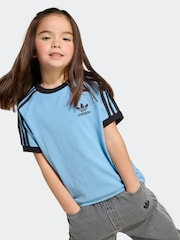 adidas Originals Blue Adicolor Trefoil Little Kids T-Shirt - Image 4 of 6