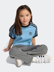 adidas Originals Blue Adicolor Trefoil Little Kids T-Shirt - Image 5 of 6