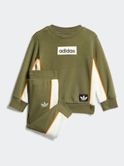 adidas originals Green Sweatshirt and Jogger Set Infant Kids - Image 1 of 7