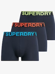Superdry Navy Boxers 3 Pack - Image 1 of 6
