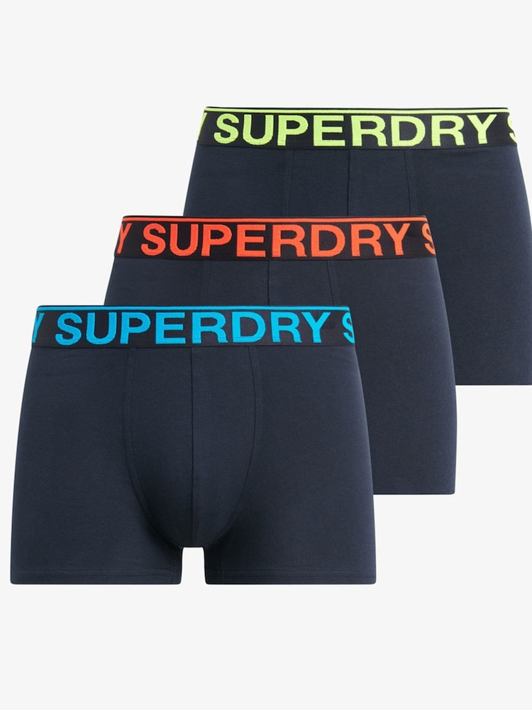Superdry Navy Boxers 3 Pack - Image 1 of 6