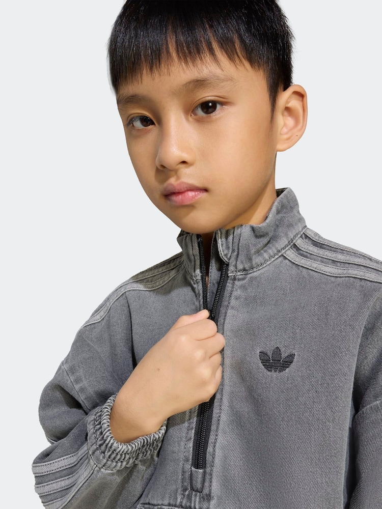 Buy adidas Originals Grey Denim Zip Crew Kids Sweatshirt Joggers
