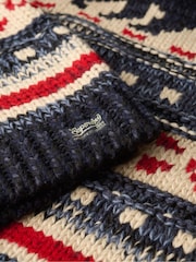 Superdry Blue Ski Lodge Zip Neck Jumper - Image 6 of 6