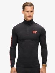 Superdry Black Ski Half Zip Base Layer Top - Image 1 of 3