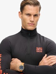 Superdry Black Ski Half Zip Base Layer Top - Image 2 of 3