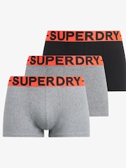 Superdry Grey Triple 100% Cotton Trunks - Image 1 of 7
