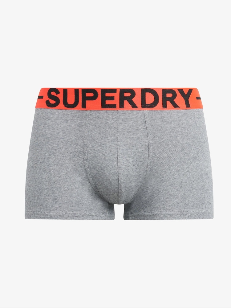 Superdry Grey Triple 100% Cotton Trunks - Image 2 of 7