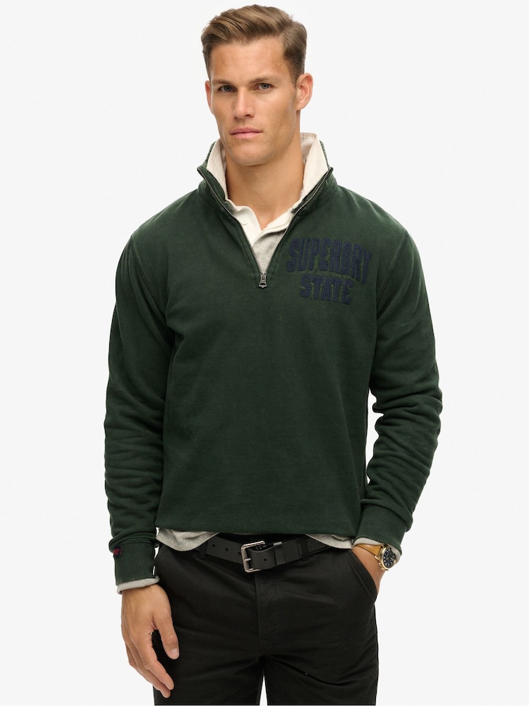 Джемпери Superdry Vintage Athletic Zip Henleys 100% Cotton - Image 1 of 3