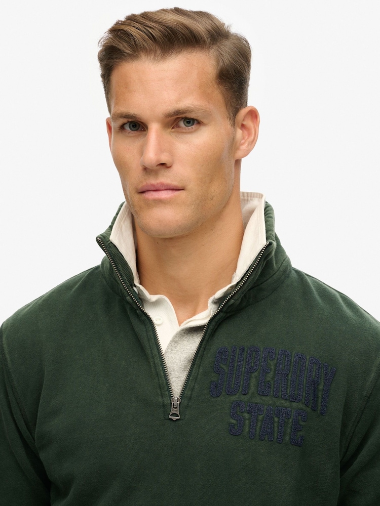Джемпери Superdry Vintage Athletic Zip Henleys 100% Cotton - Image 3 of 3