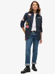 Superdry Blue 100% Cotton Long Sleeve Scout Shirt - Image 2 of 3