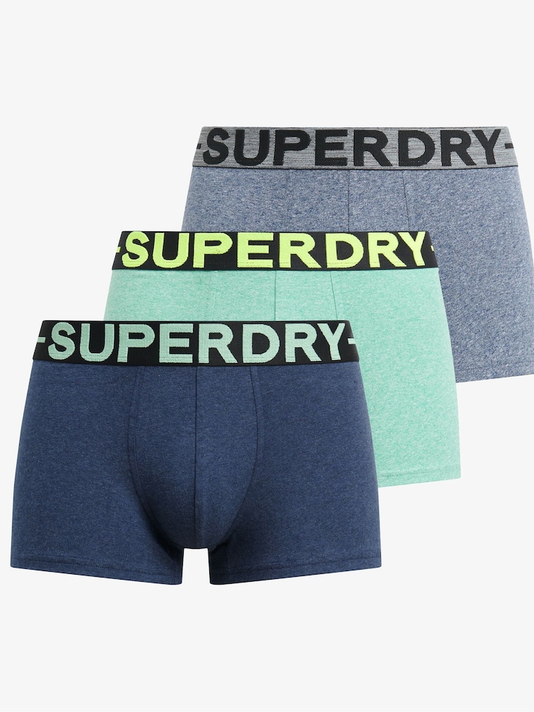 Superdry Blue Triple Trunks - Image 1 of 6