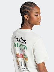adidas White Farmers Market Graphic Regular 100% Cotton T-Shirt - Image 5 of 6