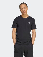adidas Originals Black Trefoil Essentials Waffle T-Shirt - Image 1 of 6