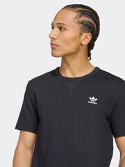 adidas Originals Black Trefoil Essentials Waffle T-Shirt - Image 4 of 6