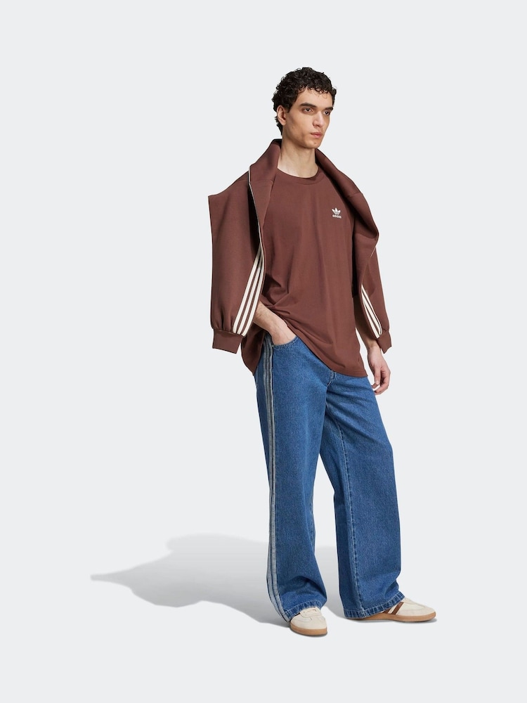 adidas Originals Brown Oversized Adicolor T-Shirt - Image 1 of 5