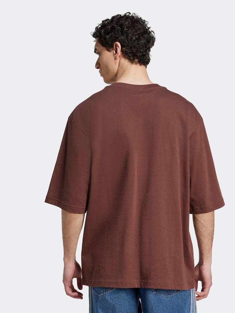 adidas Originals Brown Oversized Adicolor T-Shirt - Image 2 of 5