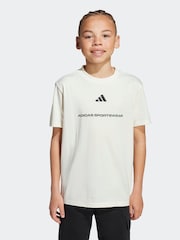 adidas White Kids Slogan Jersey T-Shirt - Image 1 of 6