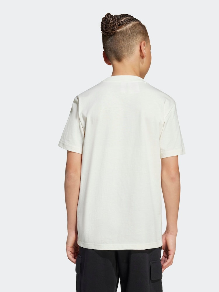 adidas White Kids Slogan Jersey T-Shirt - Image 2 of 6