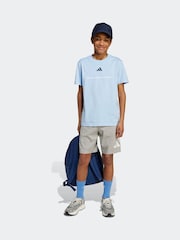 adidas Blue Kids Slogan Jersey T-Shirt - Image 3 of 6