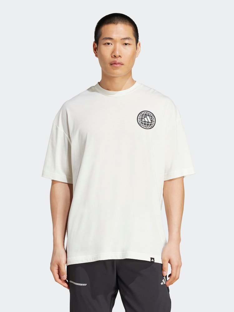 adidas White Power Graphic T-Shirt - Image 1 of 6