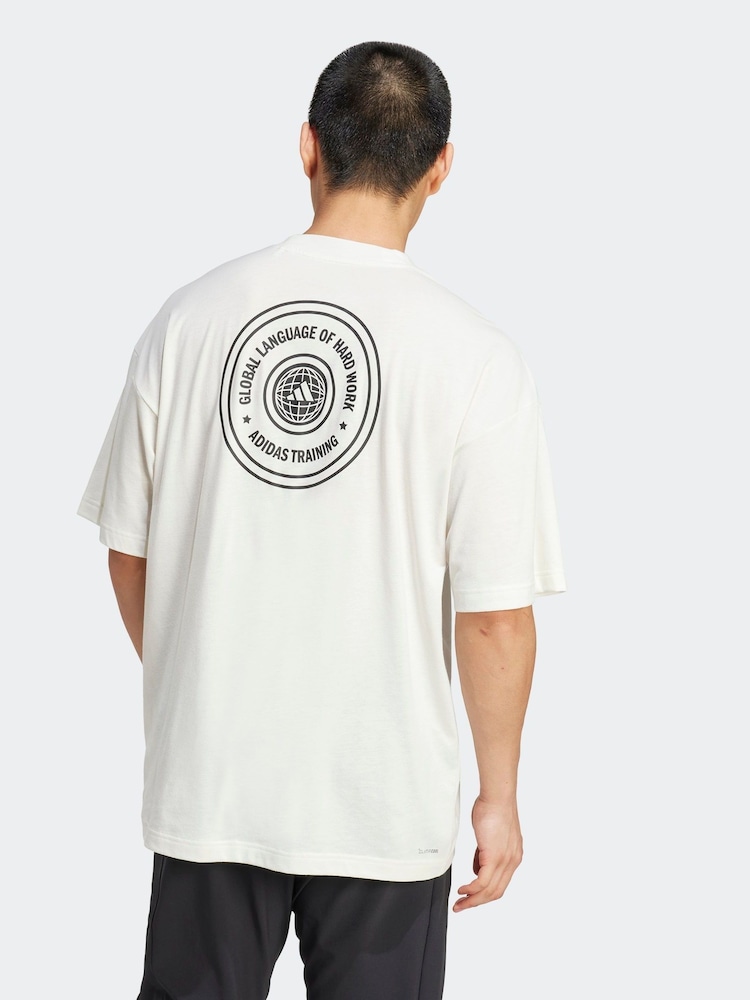 adidas White Power Graphic T-Shirt - Image 2 of 6