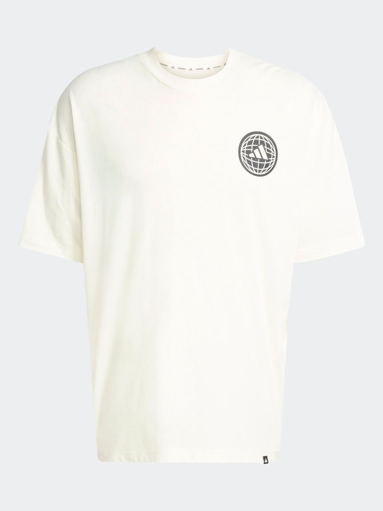 adidas White Power Graphic T-Shirt - Image 6 of 6
