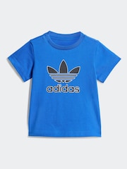 adidas Originals Blue Trefoil Infant Kids T-Shirt and Shorts Set - Image 2 of 6