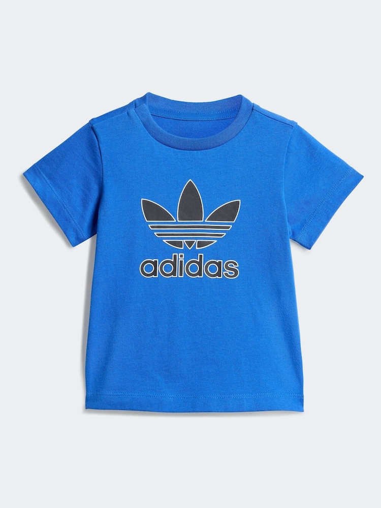 adidas Originals Blue Trefoil Infant Kids T-Shirt and Shorts Set - Image 2 of 6