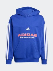 adidas Blue House of Tiro Fleece Kids Hoodie - Image 6 of 6