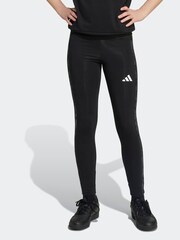 adidas Black Kids Single Animal Print 3-Stripes Jersey Leggings - Image 1 of 6