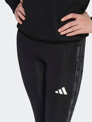 adidas Black Kids Single Animal Print 3-Stripes Jersey Leggings - Image 4 of 6